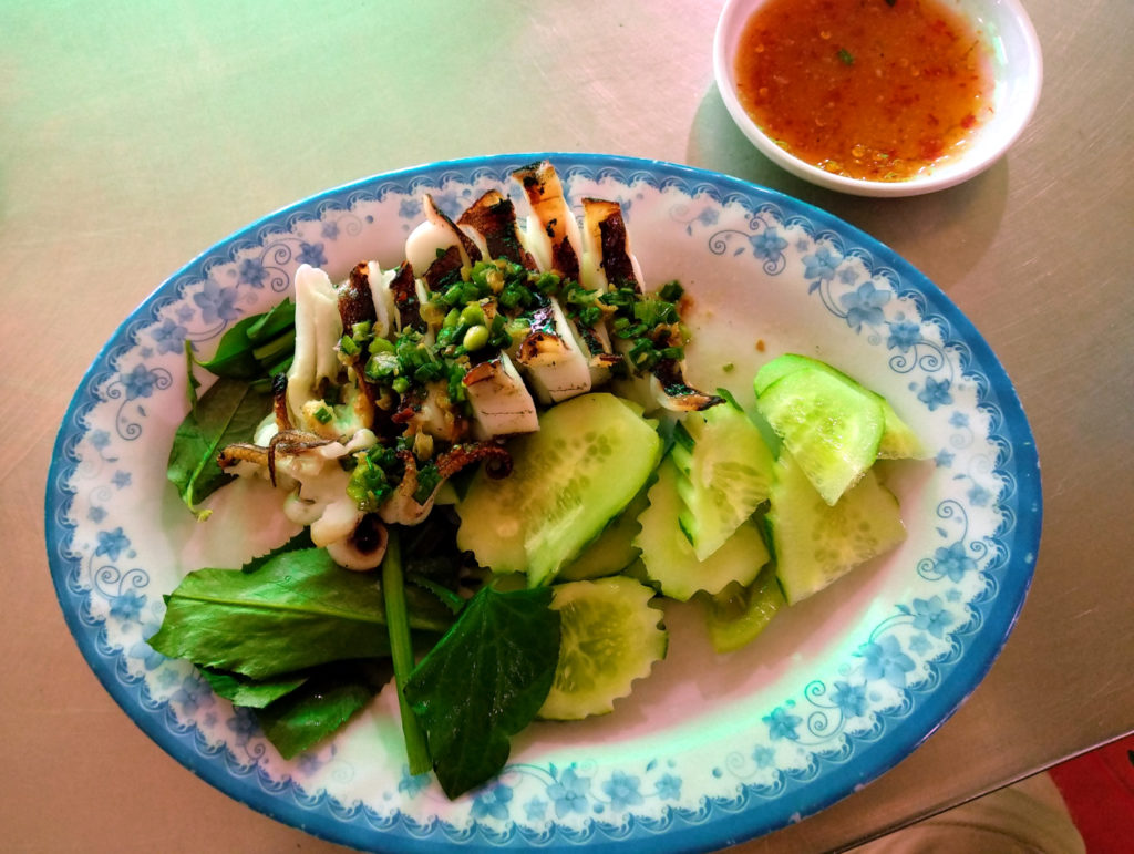 Gegrillter Tintenfisch Zentralmarkt Phnom Penh
