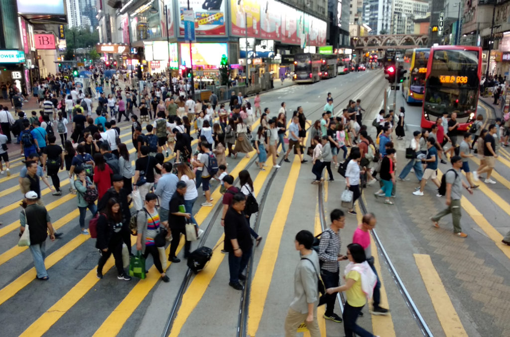 Crowded Street in Causeway Bay