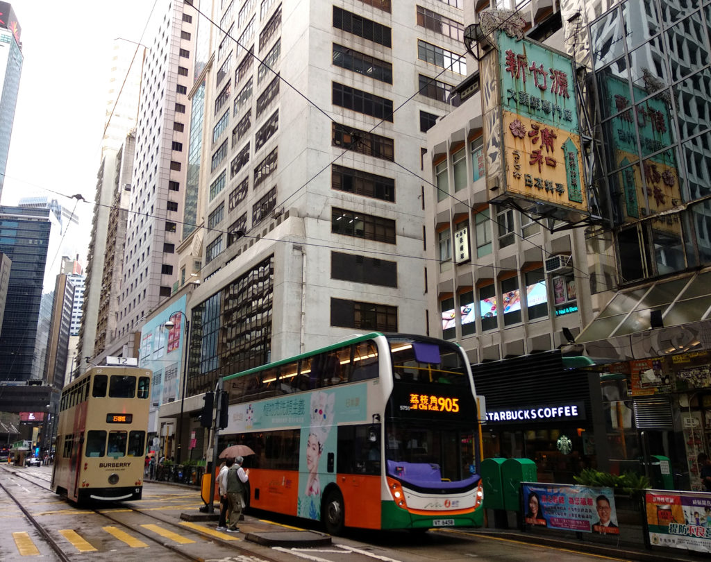Tram and Bus in Sheung Wan
