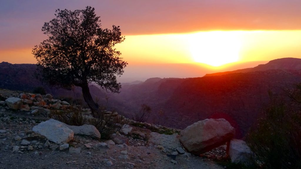 Sonnenuntergang am Wadi Dana