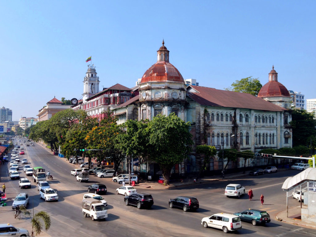 Kolonialgebäude in Yangon